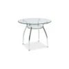 KOOLY - Table Moderne En Verre Avec Tablette - 90x90x77 Cm - Plateau E...