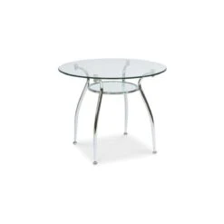 KOOLY - Table Moderne En Verre Avec Tablette - 90x90x77 Cm - Plateau E...