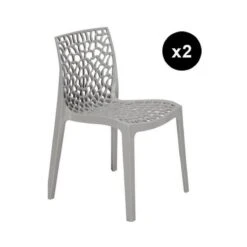 Lot De 2 Chaises Design Grise GRUYER