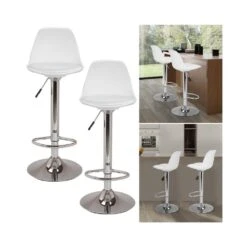 Lot De 2 Tabourets De Bar KARL Design Blanc