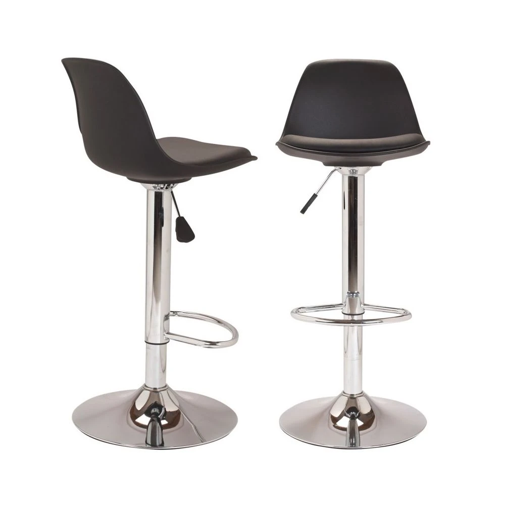 Lot De 2 Tabourets De Bar KARL Design Noir – Image 2
