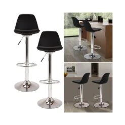 Lot De 2 Tabourets De Bar KARL Design Noir