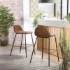 Lot De 2 Tabourets De Bar TOM John Marron Hauteur D'Assise 80Cm