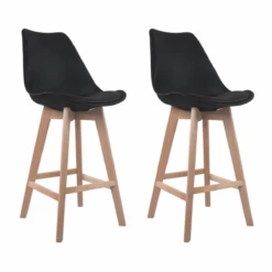 Lot De 2 Tabourets Scandinaves Noir