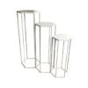 Lot De 3 Sellettes Gigognes Métal 90cm Blanc