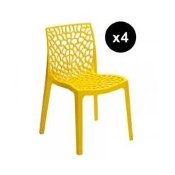 Lot De 4 Chaises Design Jaune GRUYER