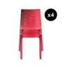 Lot De 4 Chaises Design Transparente Rouge Delphes
