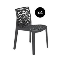 Lot De 4 Chaises Fumee Transparent GRUYER