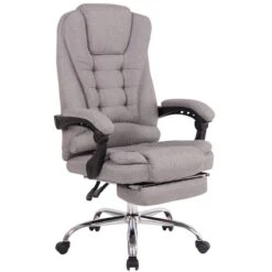 Magnifique Chaise De Bureau Tissu Reference Varsovie Couleur Gris