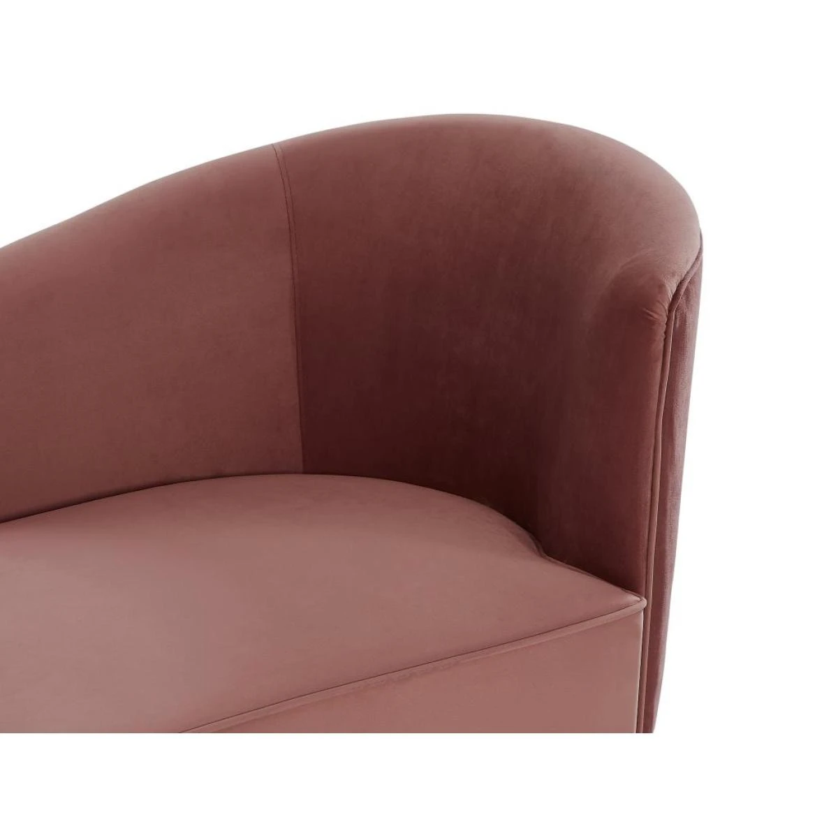 Méridienne Droite En Velours Vieux Rose ABAJO – Image 4