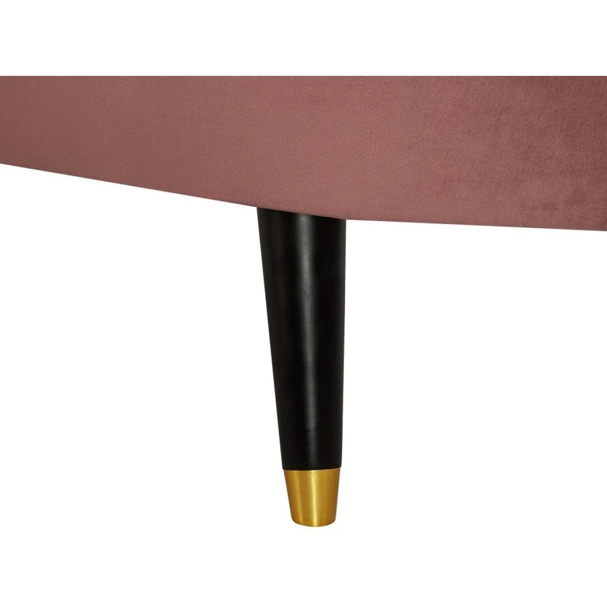 Méridienne Droite En Velours Vieux Rose ABAJO – Image 5