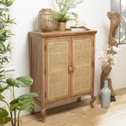 Meuble Marron 2 Portes Bois De Jamelonier Et Cannage Naturel ISA -Womo Design Boutique meuble marron 2 portes bois de jamelonier et cannage naturel isa 3367848 6249772 72 1140x1140