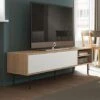 Meuble TV AMPERE - Chêne Naturel Et Blanc - TEMAHOME