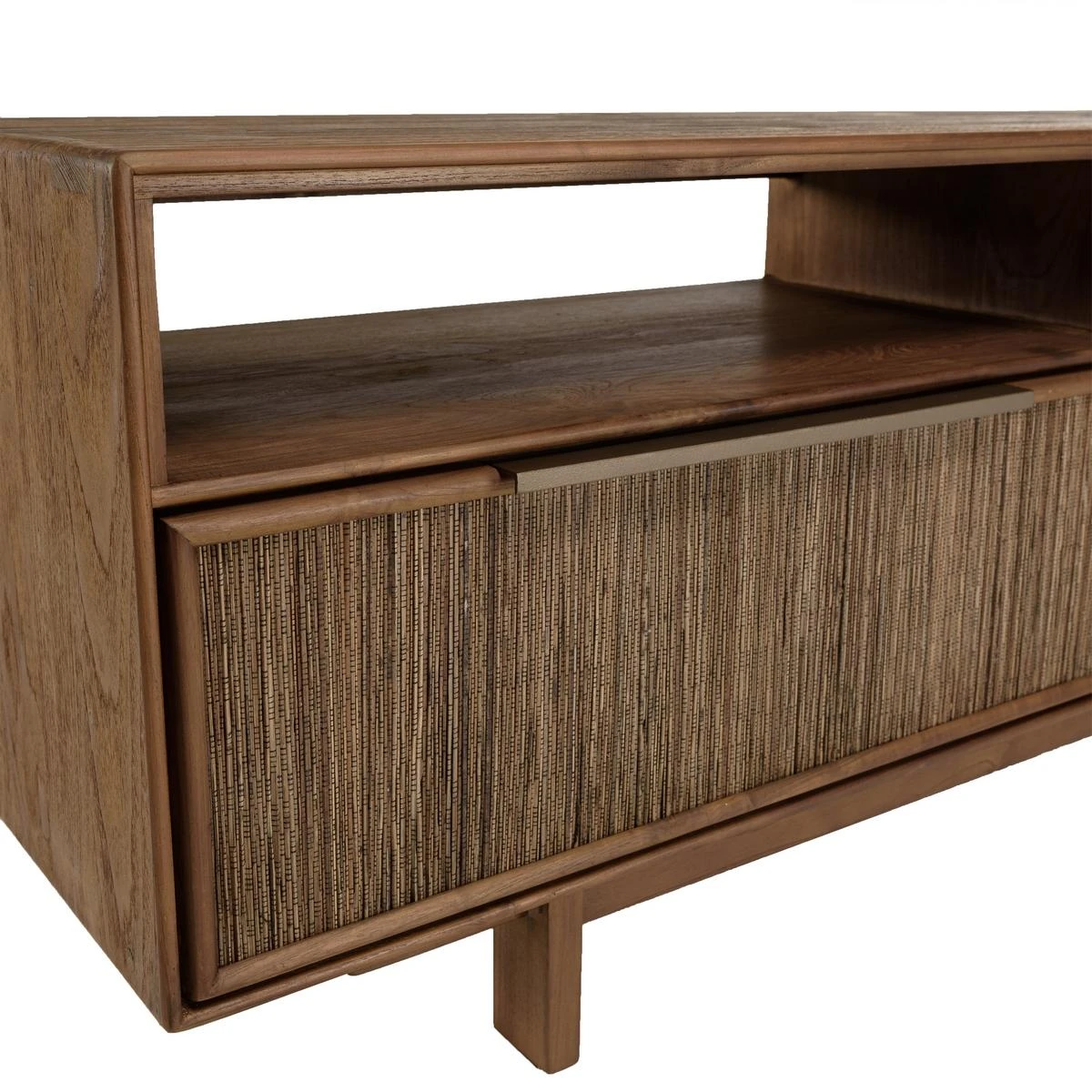 Meuble TV 2 Tiroirs 2 Niches En Bois De Teck Recyclé – Image 7