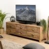 Meuble TV ANDRIAN 6 Tiroirs Bois Pin Recyclé