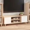 ALTER Meuble TV Avec 2 Portes Et 1 étagère Centrale, Buffet Avec Pieds, Bu...