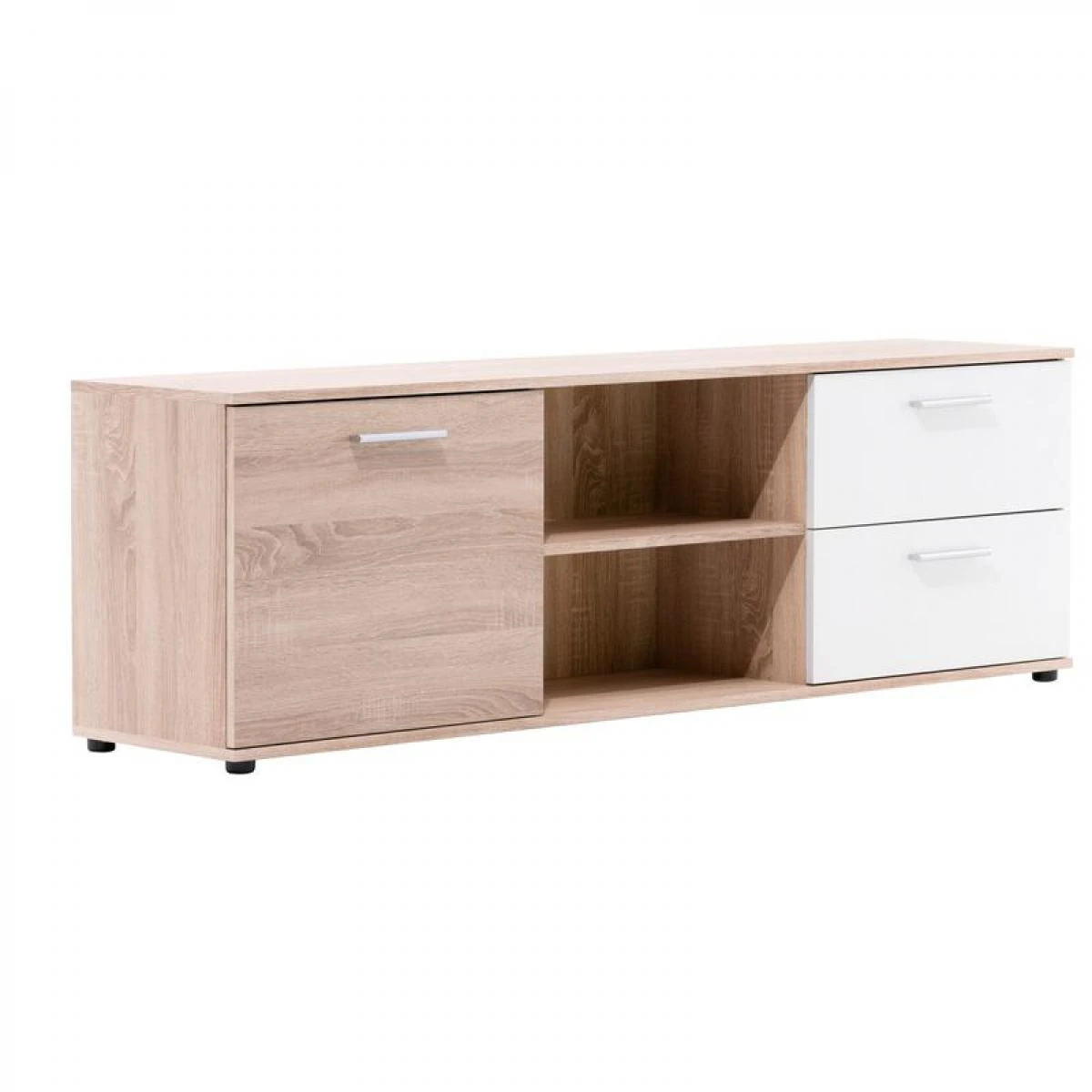 Meuble TV L.160 TOLEDO Décor Chêne Sonoma/blanc