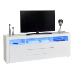 Meuble TV L.180 CM MODERN LIVING Blanc Brillant Goal