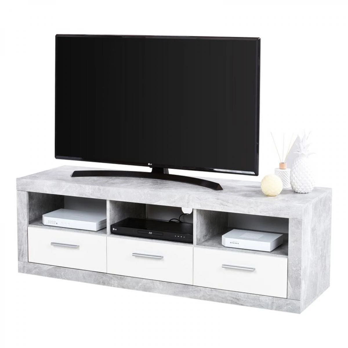 Meuble TV MATT Béton/blanc – Image 3