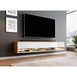 Meuble Tv / Meuble Tv Suspendu ALYX 200 (2x100) X 32 X 34 Cm Style Con...