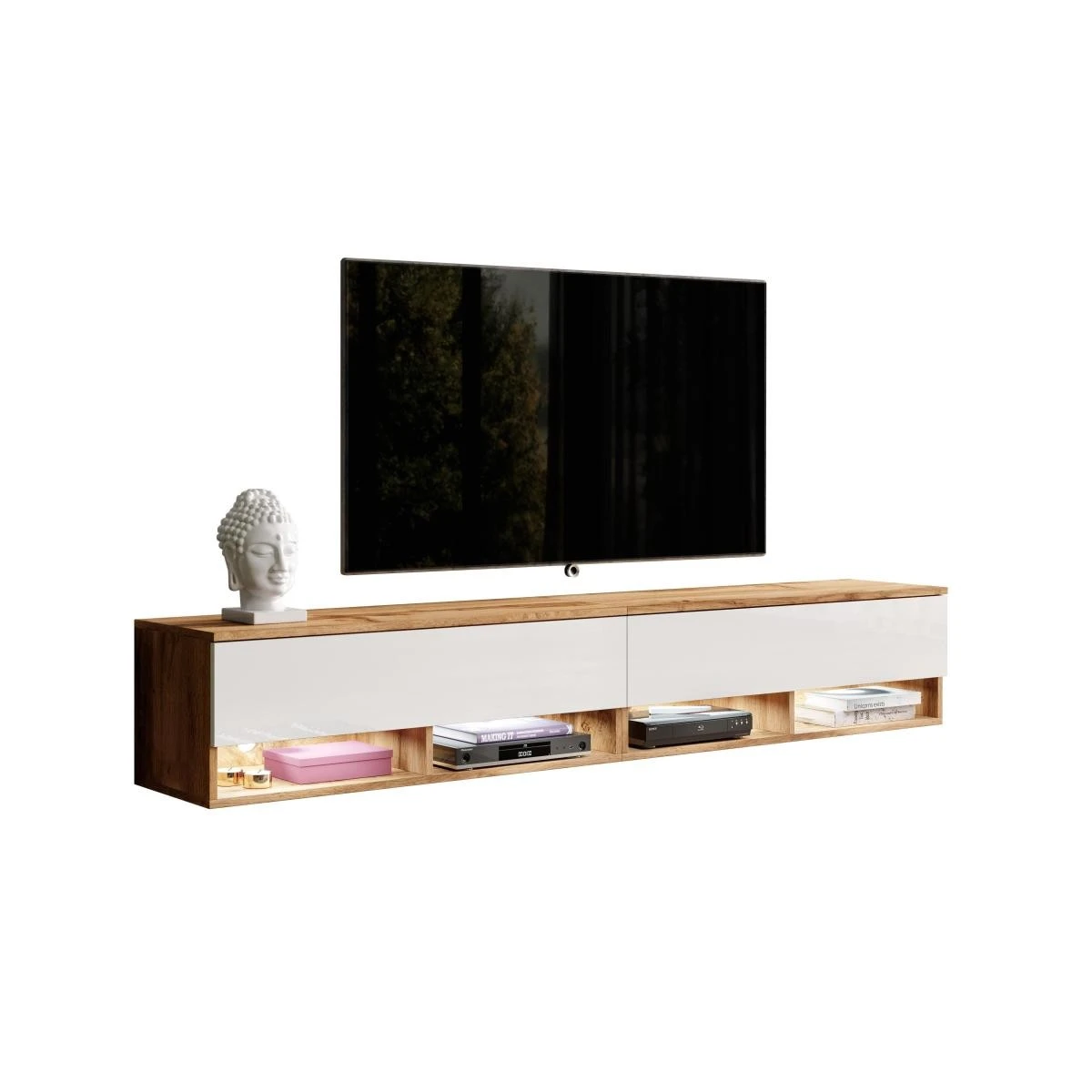 Meuble Tv / Meuble Tv Suspendu ALYX 200 (2x100) X 32 X 34 Cm Style Con... – Image 2