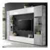 Meuble Tv Mural Blanc Et Béton SOPRANO 2