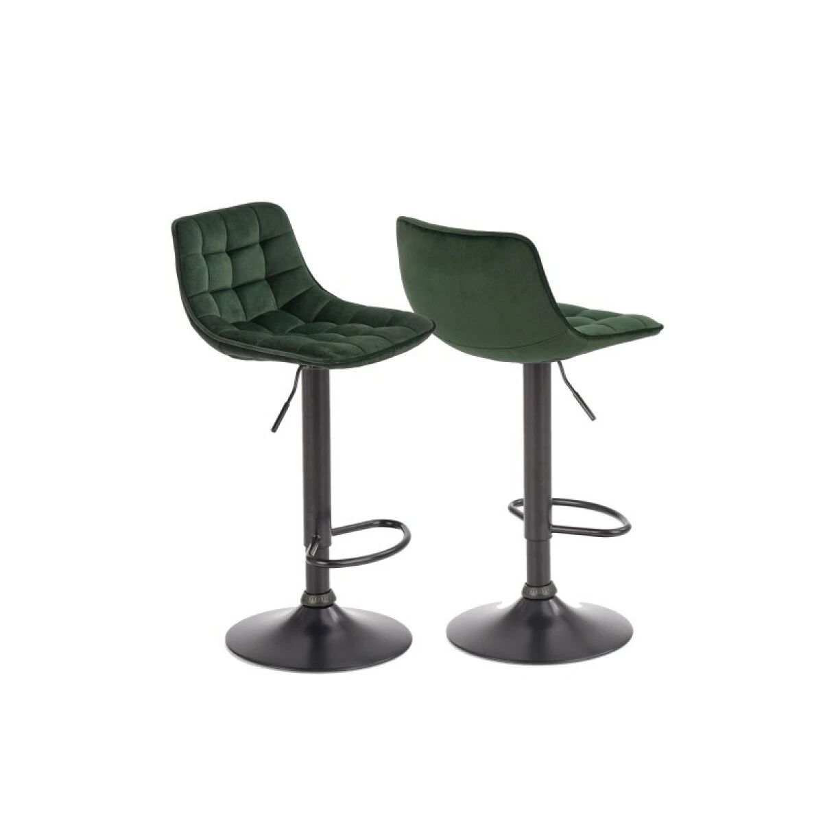MIRADOR Lot De 2 Tabourets De Bar En Tissu - Vert Foncé – Image 2