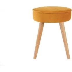 Tabouret En Velours Jaune VELVET