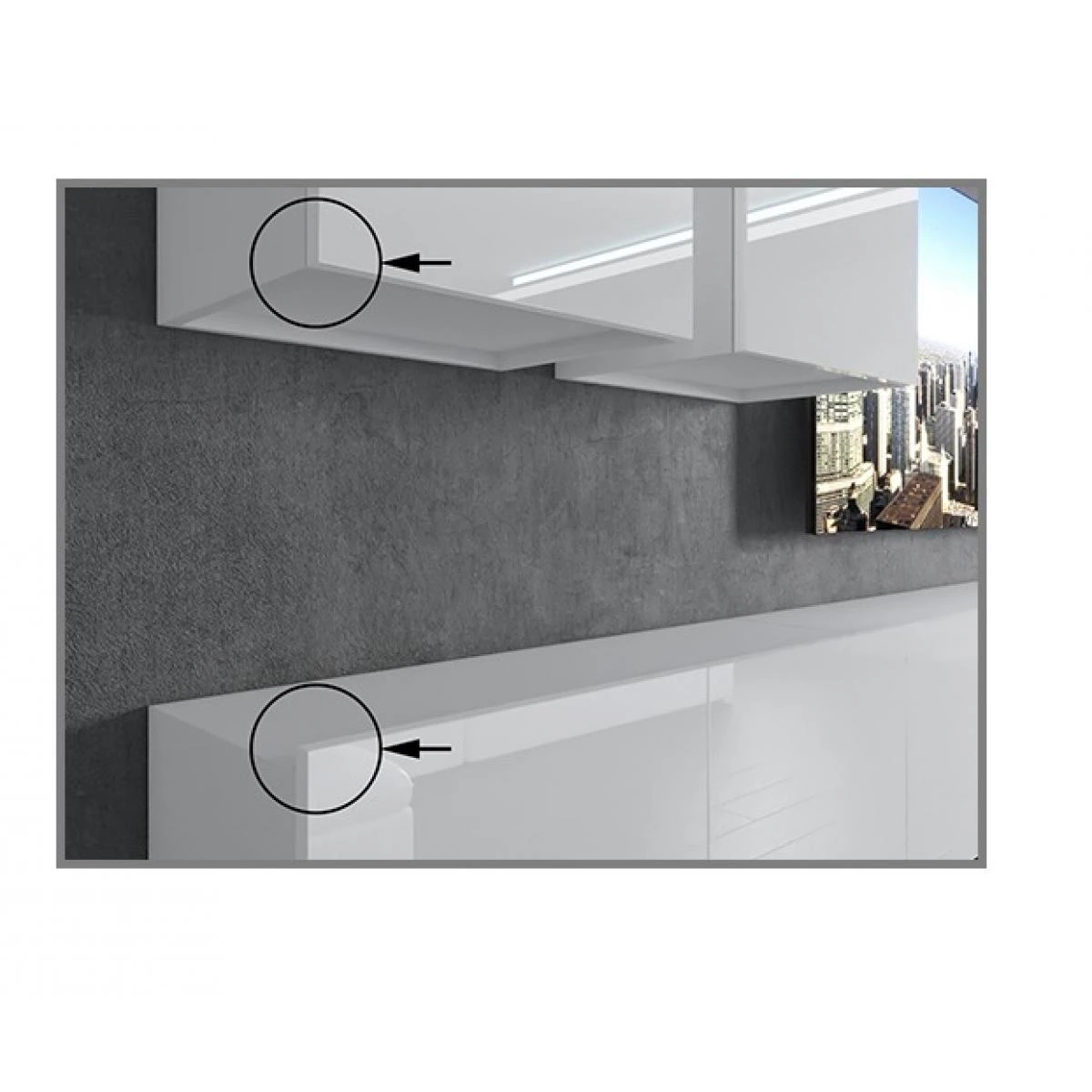 PRINS - Ensemble Meubles TV + LED - Unité Murale Style Moderne - Lar... – Image 5
