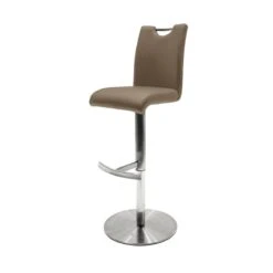 Robas Lund Alesi Tabouret De Bar, Inox Brossé/Imitation Cuir, Cappucc...