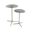 Set De 2 Tables Gigognes Rondes ZAIN En Aluminium Argent Noir
