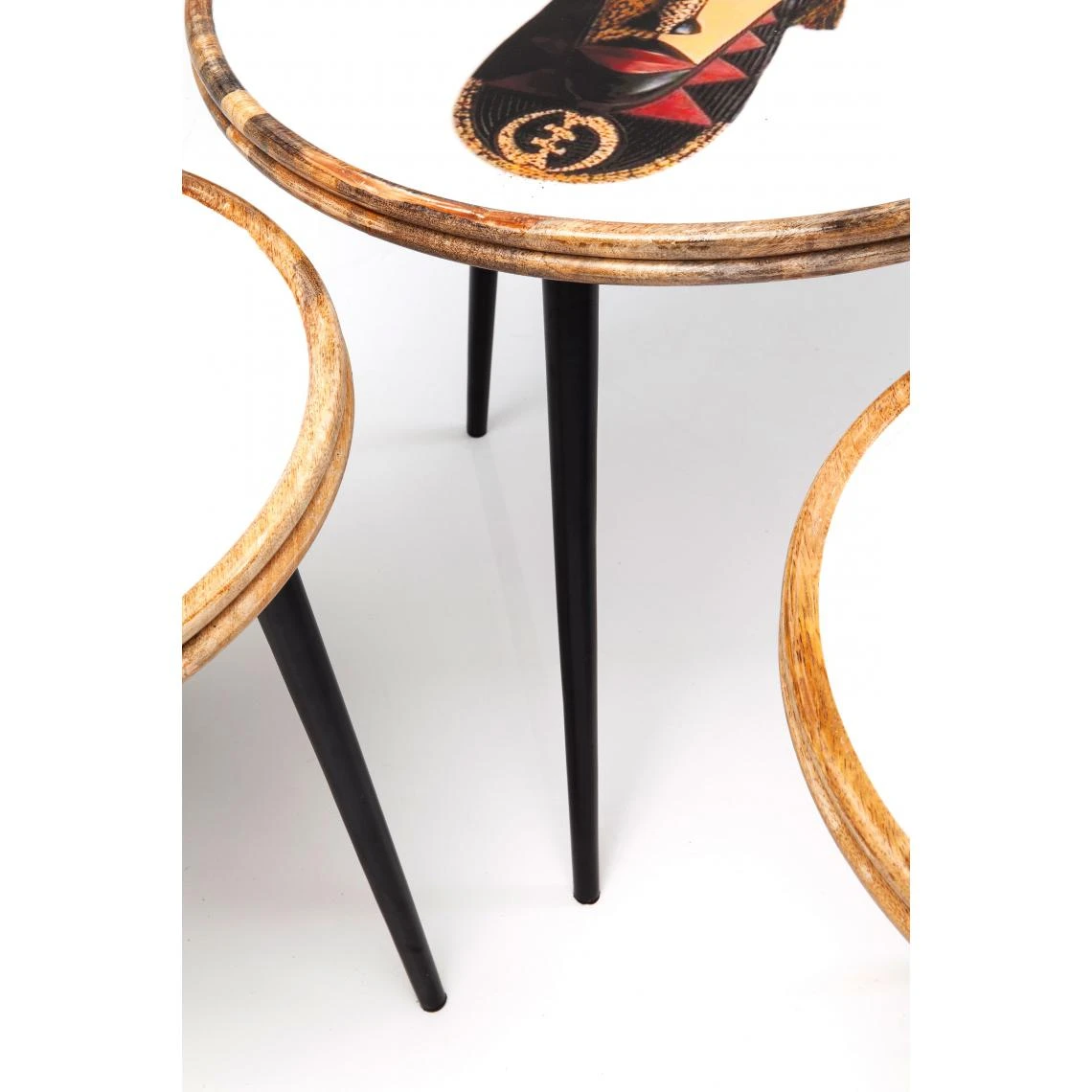 Set De 3 Tables D'Appoint African Masks Acier Multicolore NAIROBI – Image 6