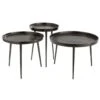 Set De 3 Tables Gigognes Ronde FESO En Métal Gris Foncé