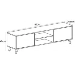 Set De Meuble TV Et 1 étagère Murale Coloris Chêne Cambrian/graphit... 6 Set De Meuble TV Et 1 étagère Murale Coloris Chêne Cambrian/graphit... -Womo Design Boutique set de meuble tv et 1 etagere murale coloris chene cambriangraphite longueur 180 x profondeur 396 x hauteur 49 cm 13582218 37249576 1140x1140