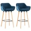 Stylé Lot De 2 Tabourets De Bar Ligne Freetown Velours Couleur Bleu