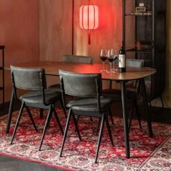 Table à Manger 165x90x75 Cm Décor Noyer - CLOVER