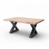 Table Basse CLAREN Plateau 110 En Acacia Massif Naturel Piétement X L...
