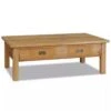 Table Basse Teck Massif 100 X 60 X 35 Cm - Brun