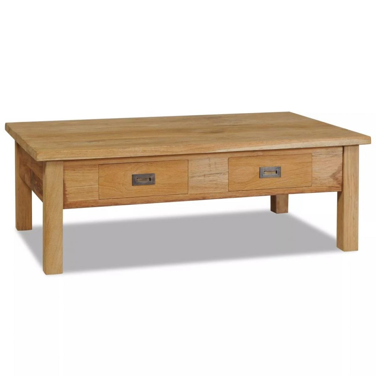 Table Basse Teck Massif 100 X 60 X 35 Cm - Brun