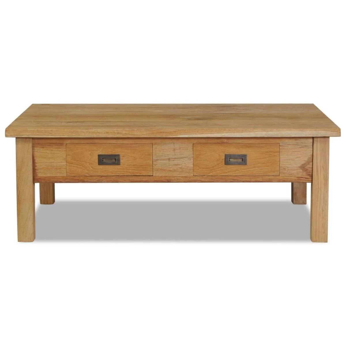 Table Basse Teck Massif 100 X 60 X 35 Cm - Brun – Image 2