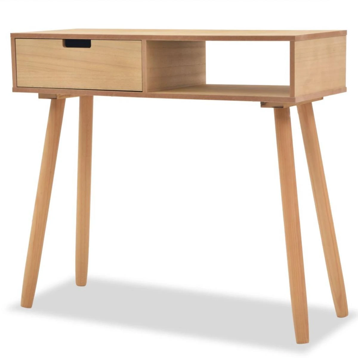 Table Console Bois De Pin Massif 80 X 30 X 72 Cm Marron - Brun