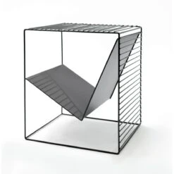 Table D'appoint, Bout De Canapé Industriel, Porte Magazine Noir 40x35...