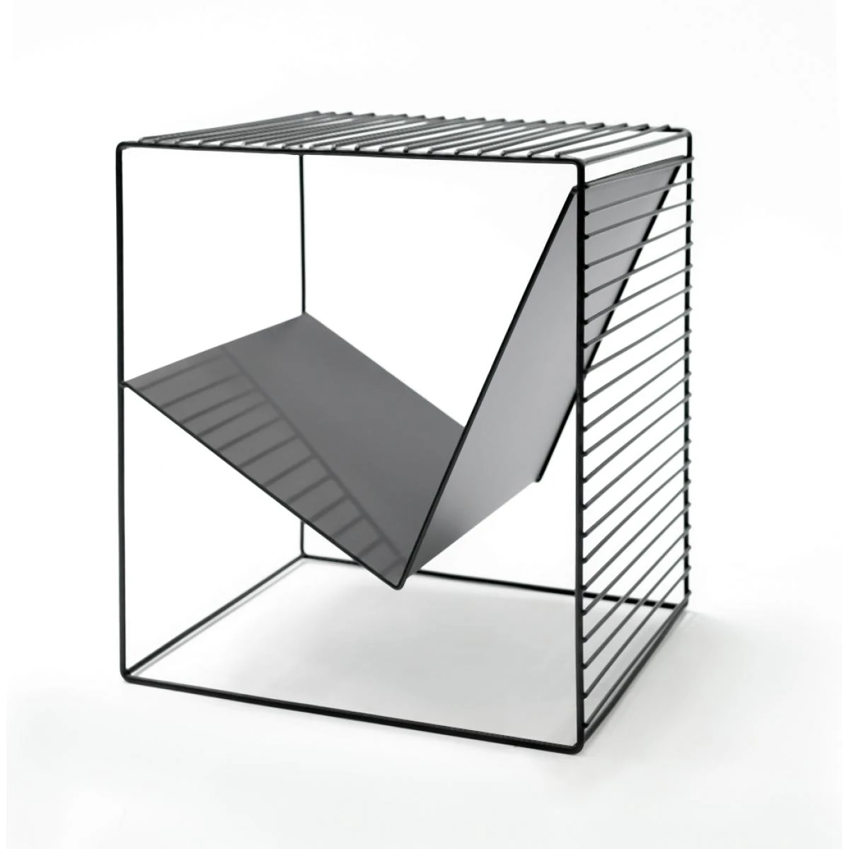 Table D'appoint, Bout De Canapé Industriel, Porte Magazine Noir 40x35...