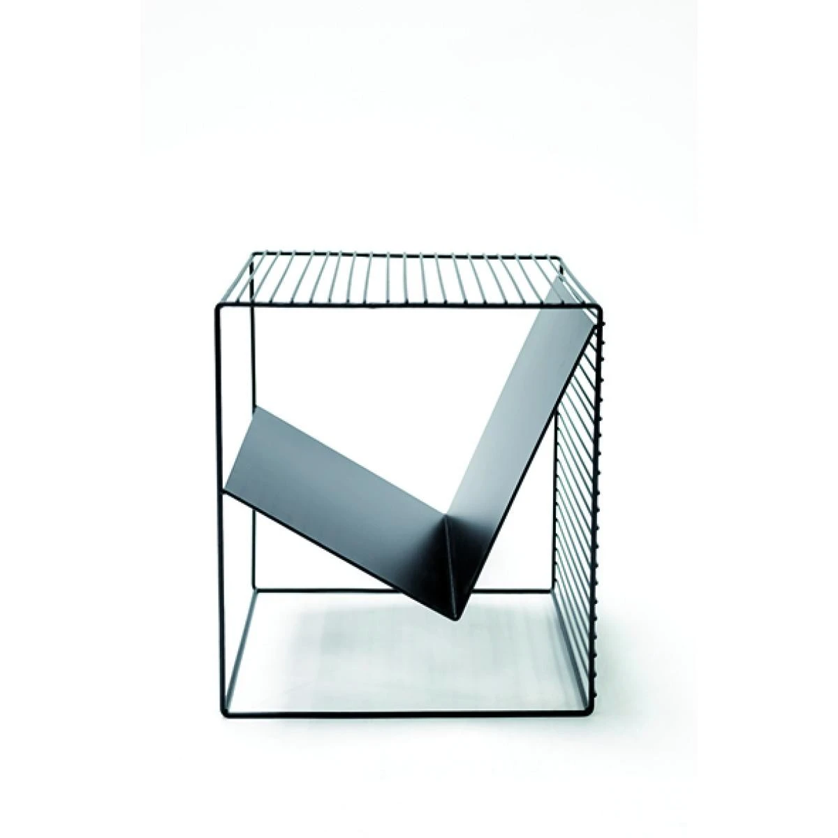 Table D'appoint, Bout De Canapé Industriel, Porte Magazine Noir 40x35... – Image 2