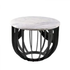 Table D'appoint Ronde Marbre/Fer - BEREDI