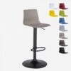 Tabouret Bar De Cuisine Design Noir Mat Réglable En Hauteur Grand Sol...