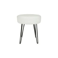 Tabouret Bouclette Blanc - Ostaria