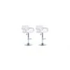 Lot De 2 Tabourets De Bar CONAN - Simili - Hauteur Ajustable - Blanc