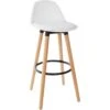 Tabouret De Bar Blanc Piétement En Bois MAXON