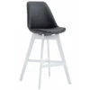 Tabouret De Bar Design Scandinave Moderne En Similicuir Noir Pieds En ...
